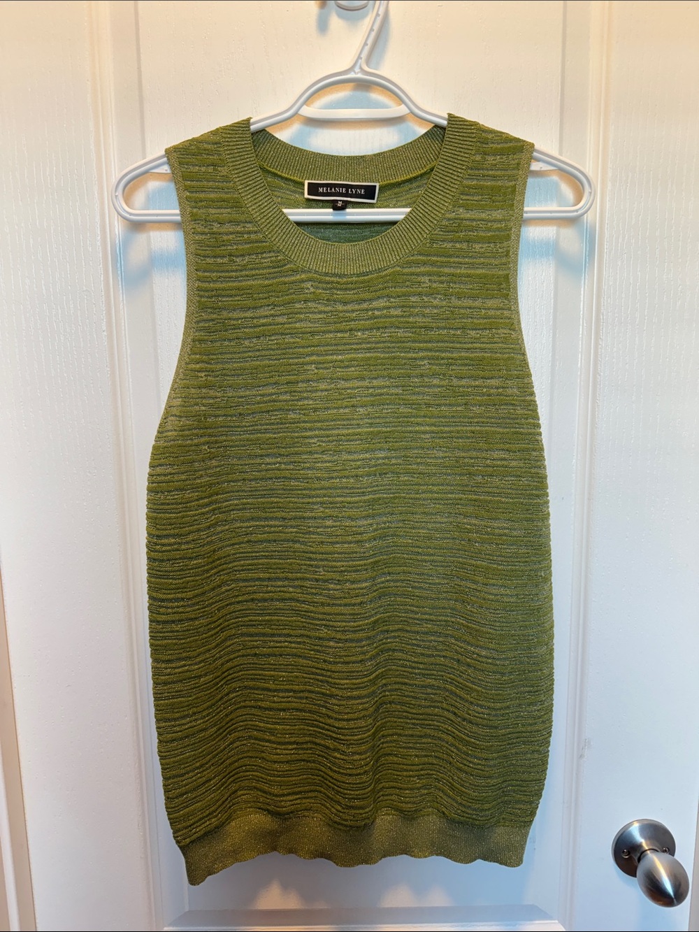 Sleeveless Olive Green Knit Tank Top by Melanie Lyne